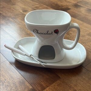 Chocolate White Fondue Mug Set